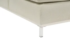 Online Beliani Divano angolare 5 posti OSLO Tessuto Beige con ottomana Lato destro Beige Argento