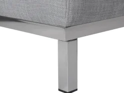 Outlet Beliani Divano angolare 4 posti OSLO Tessuto Grigio chiaro Lato destro Argento Grigio