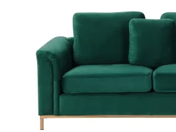 Beliani Divano angolare 4 posti OSLO Velluto scuro Lato Sinistro Verde