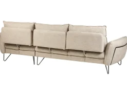 Best Beliani Divano angolare 3 posti SERSAN Ciniglia Bianco Beige Nero