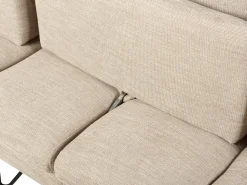 Best Beliani Divano angolare 3 posti SERSAN Ciniglia Bianco Beige Nero