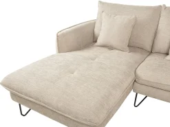Discount Beliani Divano angolare 3 posti SERSAN Ciniglia Beige Beige Nero