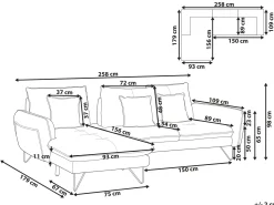 Discount Beliani Divano angolare 3 posti SERSAN Ciniglia Beige Beige Nero
