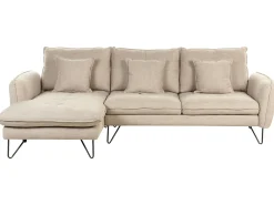 Discount Beliani Divano angolare 3 posti SERSAN Ciniglia Beige Beige Nero