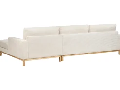 Sale Beliani Divano angolare 4 posti SIGGARD Velluto a coste Beige chiaro Lato Sinistro Beige Marrone