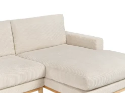 Sale Beliani Divano angolare 4 posti SIGGARD Velluto a coste Beige chiaro Lato Sinistro Beige Marrone