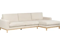 Sale Beliani Divano angolare 4 posti SIGGARD Velluto a coste Beige chiaro Lato Sinistro Beige Marrone