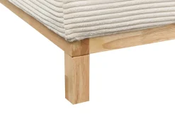 Sale Beliani Divano angolare 4 posti SIGGARD Velluto a coste Beige chiaro Lato Sinistro Beige Marrone