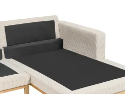 Sale Beliani Divano angolare 4 posti SIGGARD Velluto a coste Beige chiaro Lato Sinistro Beige Marrone