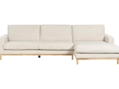 Sale Beliani Divano angolare 4 posti SIGGARD Velluto a coste Beige chiaro Lato Sinistro Beige Marrone
