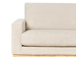 Sale Beliani Divano angolare 4 posti SIGGARD Velluto a coste Beige chiaro Lato Sinistro Beige Marrone