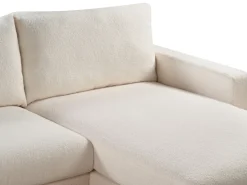 Best Beliani Divano angolare 4 posti SIGGARD Bouclé Bianco Lato Sinistro Bianco Marrone