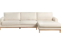 Best Beliani Divano angolare 4 posti SIGGARD Bouclé Bianco Lato Sinistro Bianco Marrone