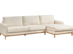 Best Beliani Divano angolare 4 posti SIGGARD Bouclé Bianco Lato Sinistro Bianco Marrone