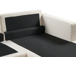 Best Beliani Divano angolare 4 posti SIGGARD Bouclé Bianco Lato Sinistro Bianco Marrone