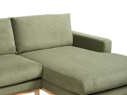 Sale Beliani Divano angolare 4 posti SIGGARD Velluto a coste Verde Lato Sinistro Marrone Verde