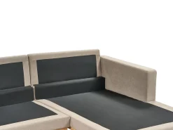 Sale Beliani Divano angolare 4 posti SIGGARD Tessuto Tortora Lato Sinistro Beige Marrone
