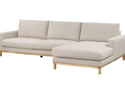 New Beliani Divano angolare 4 posti SIGGARD Tessuto Beige Lato Sinistro Beige Marrone