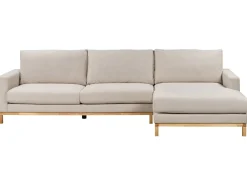 New Beliani Divano angolare 4 posti SIGGARD Tessuto Beige Lato Sinistro Beige Marrone