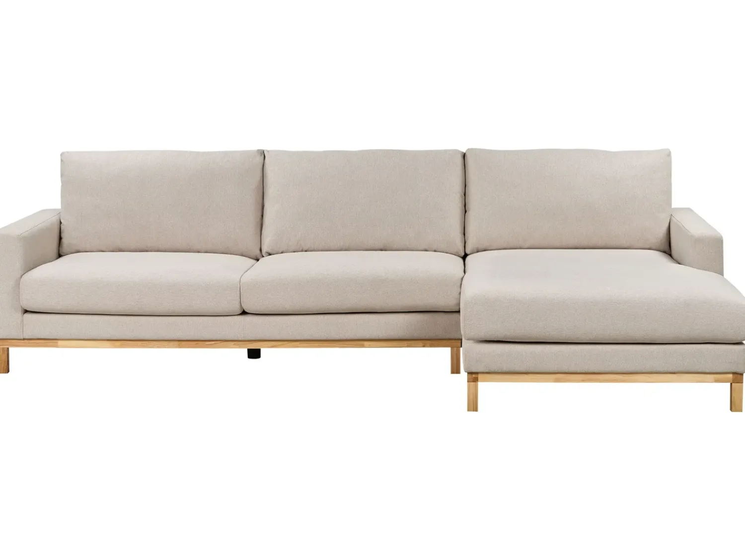 New Beliani Divano angolare 4 posti SIGGARD Tessuto Beige Lato Sinistro Beige Marrone