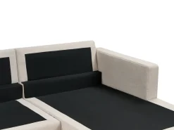 New Beliani Divano angolare 4 posti SIGGARD Tessuto Beige Lato Sinistro Beige Marrone