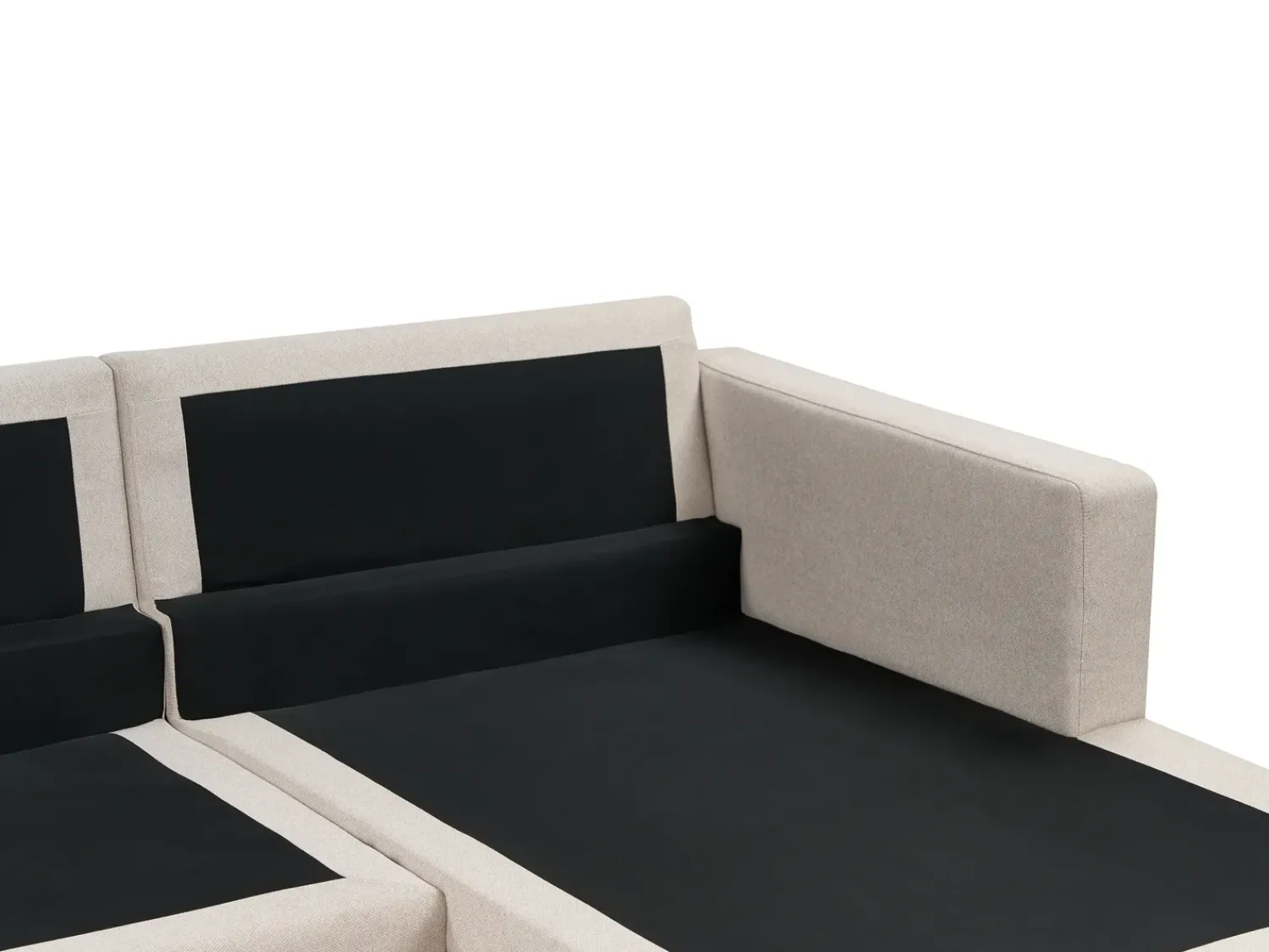New Beliani Divano angolare 4 posti SIGGARD Tessuto Beige Lato Sinistro Beige Marrone