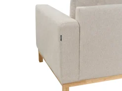 New Beliani Divano angolare 4 posti SIGGARD Tessuto Beige Lato Sinistro Beige Marrone