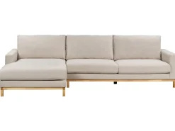 Outlet Beliani Divano angolare 4 posti SIGGARD Tessuto Beige Lato destro Beige Marrone
