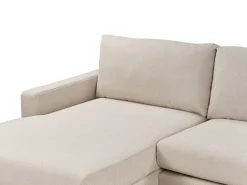 Outlet Beliani Divano angolare 4 posti SIGGARD Tessuto Beige Lato destro Beige Marrone