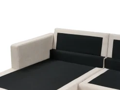 Outlet Beliani Divano angolare 4 posti SIGGARD Tessuto Beige Lato destro Beige Marrone