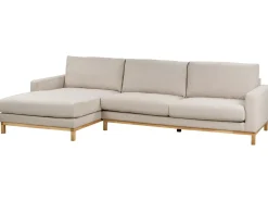 Outlet Beliani Divano angolare 4 posti SIGGARD Tessuto Beige Lato destro Beige Marrone