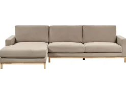 Outlet Beliani Divano angolare 4 posti SIGGARD Tessuto Tortora Lato destro Beige Marrone