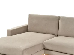 Outlet Beliani Divano angolare 4 posti SIGGARD Tessuto Tortora Lato destro Beige Marrone