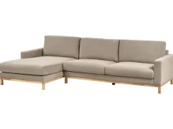 Outlet Beliani Divano angolare 4 posti SIGGARD Tessuto Tortora Lato destro Beige Marrone