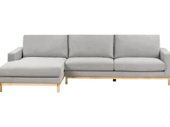 Clearance Beliani Divano angolare 4 posti SIGGARD II Tessuto Grigio Lato destro Marrone Grigio