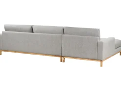 Clearance Beliani Divano angolare 4 posti SIGGARD II Tessuto Grigio Lato destro Marrone Grigio