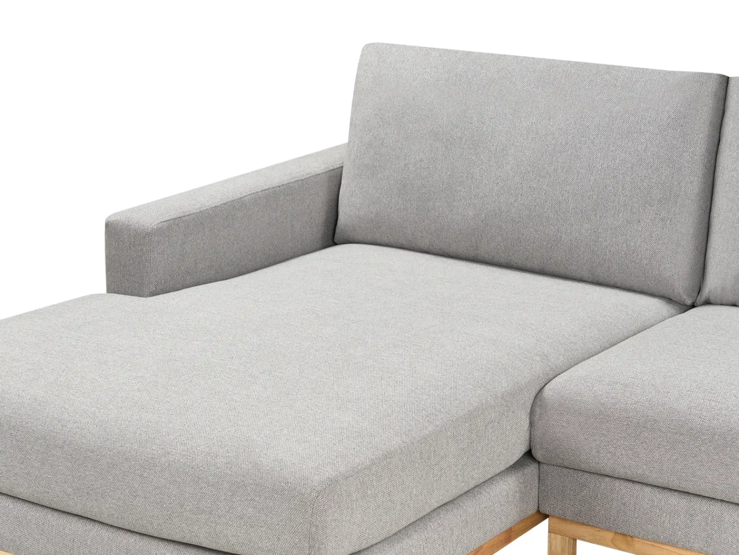 Clearance Beliani Divano angolare 4 posti SIGGARD II Tessuto Grigio Lato destro Marrone Grigio