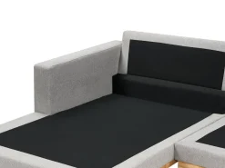 Clearance Beliani Divano angolare 4 posti SIGGARD II Tessuto Grigio Lato destro Marrone Grigio