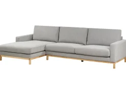 Clearance Beliani Divano angolare 4 posti SIGGARD II Tessuto Grigio Lato destro Marrone Grigio