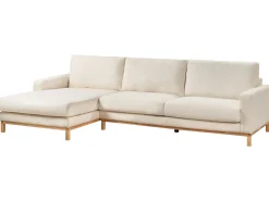 Hot Beliani Divano angolare 4 posti SIGGARD Bouclé Bianco Lato destro Bianco Marrone