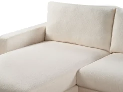 Hot Beliani Divano angolare 4 posti SIGGARD Bouclé Bianco Lato destro Bianco Marrone