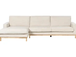 Best Beliani Divano angolare 4 posti SIGGARD II Velluto a coste Beige chiaro Lato destro Beige Marrone