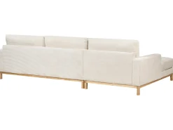 Best Beliani Divano angolare 4 posti SIGGARD II Velluto a coste Beige chiaro Lato destro Beige Marrone
