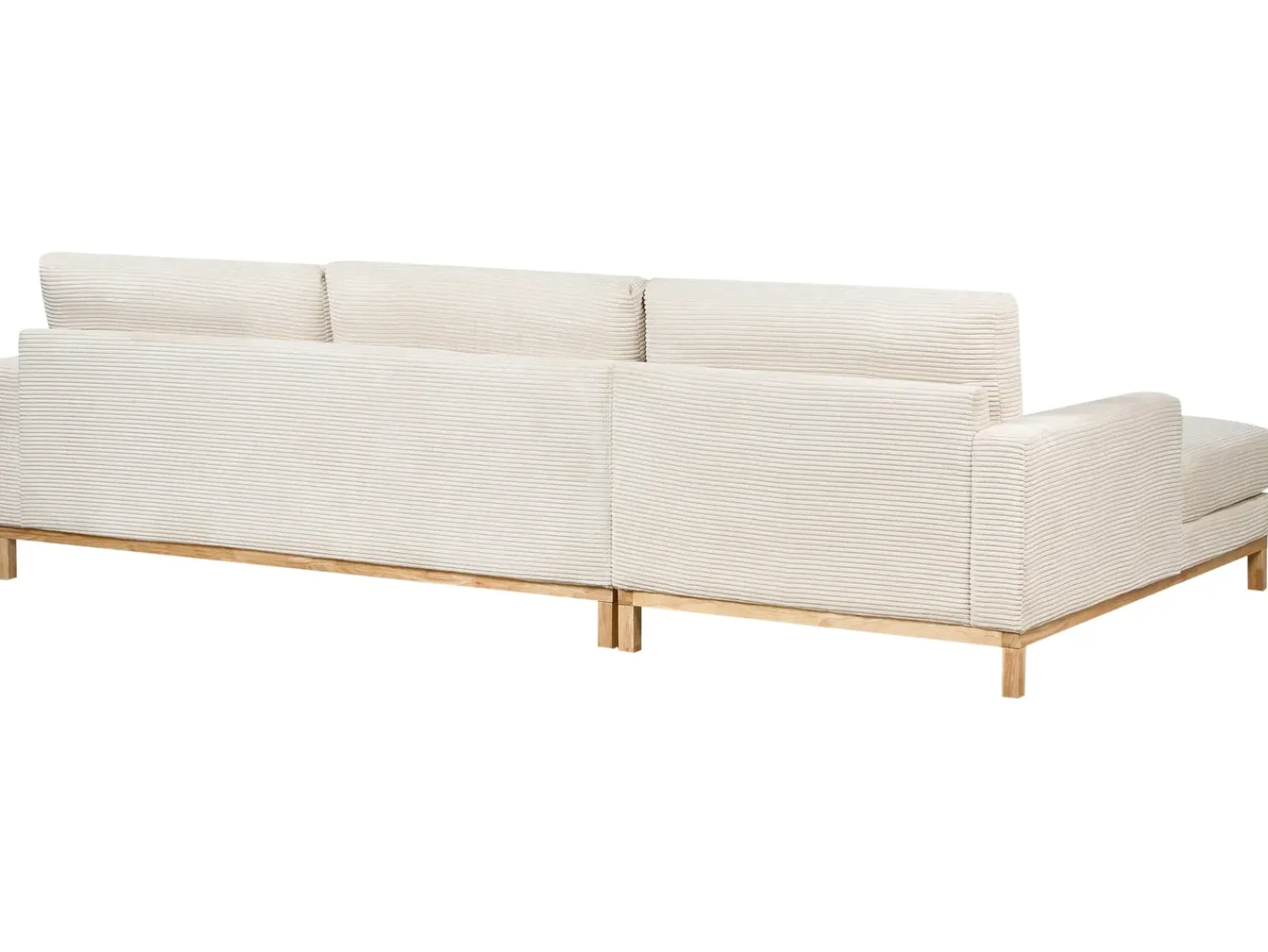 Best Beliani Divano angolare 4 posti SIGGARD II Velluto a coste Beige chiaro Lato destro Beige Marrone