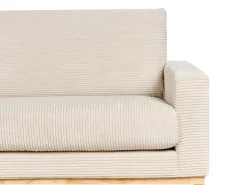 Best Beliani Divano angolare 4 posti SIGGARD II Velluto a coste Beige chiaro Lato destro Beige Marrone