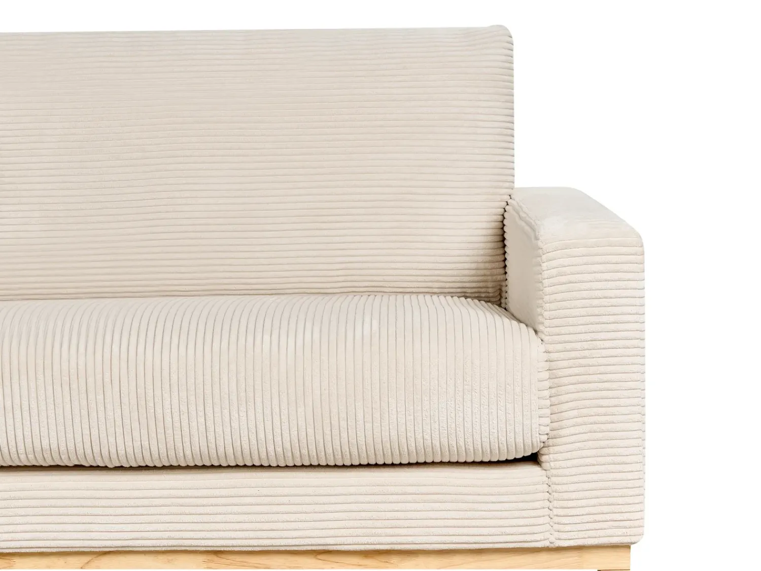 Best Beliani Divano angolare 4 posti SIGGARD II Velluto a coste Beige chiaro Lato destro Beige Marrone