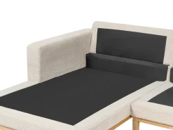 Best Beliani Divano angolare 4 posti SIGGARD II Velluto a coste Beige chiaro Lato destro Beige Marrone