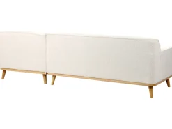 Outlet Beliani Divano angolare 3 posti SIMOS Bouclé Bianco Bianco Marrone