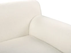 Outlet Beliani Divano angolare 3 posti SIMOS Bouclé Bianco Bianco Marrone