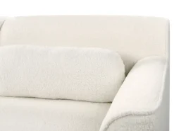 Outlet Beliani Divano angolare 3 posti SIMOS Bouclé Bianco Bianco Marrone